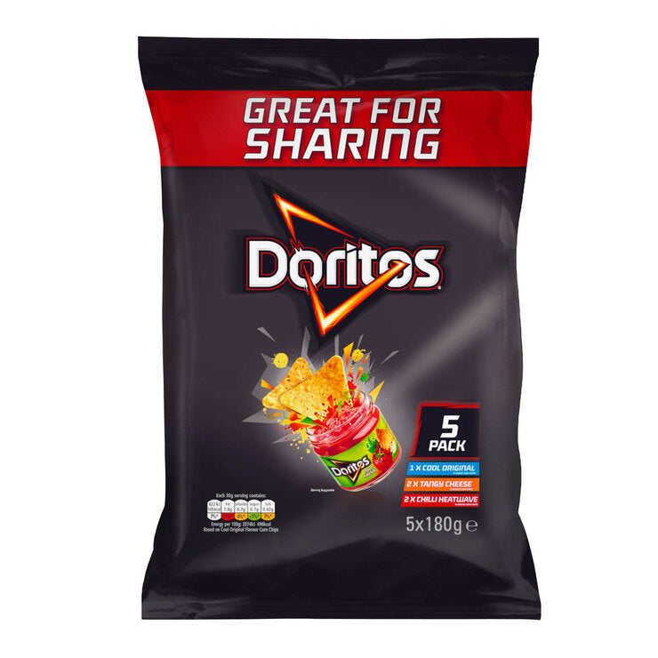 Doritos Crisps Variety Pack, 5 x 180g