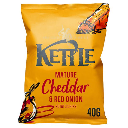 Kettle Mature Cheddar & Red Onion Potato Chips 40g